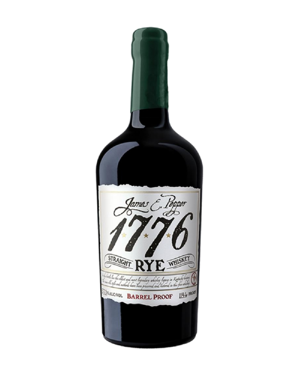 James E Pepper 1776 Rye Whiskey Barrel Proof